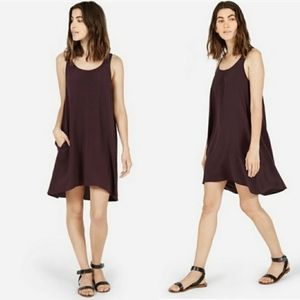 Everlane The Silk Tank Dress in Eggplant Purple